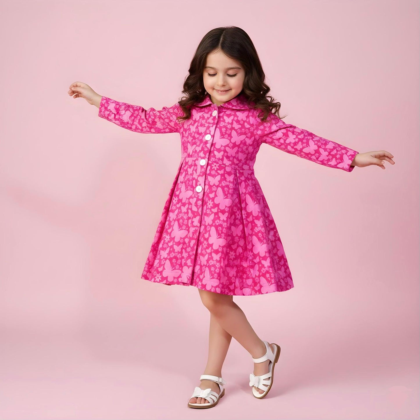 Girls Winter Cotton Frock Z017